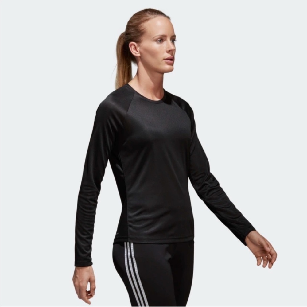 NWT adidas Black D2M Tee Long Sleeve Training adidas workout top Size Small